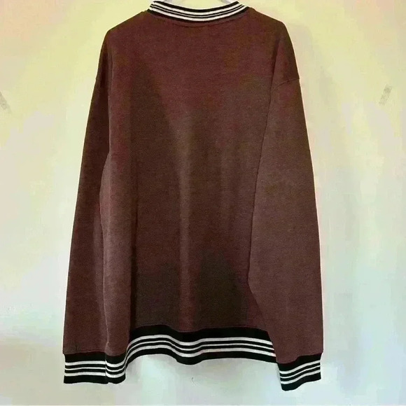 No boundaries maroon thick long sleeve with black and white stripe detail - Picture 3 of 4